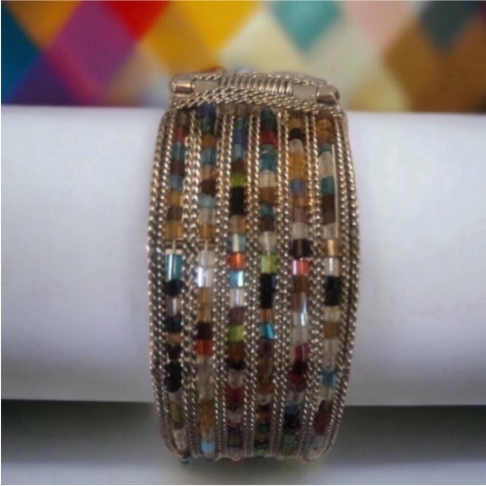 Multicolor Beaded Statement Bracelet